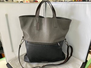 【COACH】　コーチ　2WAYバッグ　トートバッグ　ショルダーバッグ　ブラック×グレー　黒×ねずみ色　71292　SY02-AG0