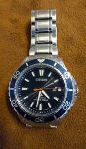 清潔/美品部類/稼働中★CITIZEN PROMASTER★E168-S111510 N0191-80L MARINE Eco-Driveソーラーダイバーズウォッチ腕時計ネイビー/紺ブルー