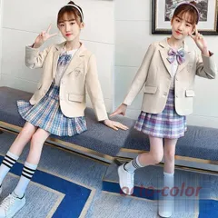 子供服 卒業式 女子 スーツ ジャケット 4点セット 卒服 女の子 チェック柄 プリーツスカート スクール 制服 発表会 七五三 110 140 170cm セットアップ 長袖