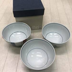 中古　長期保管品　使用感有　３点セット　呉須赤絵 丼揃　丼ぶり　直径14.5　高さ9ｃｍ