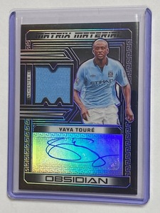 2023-24 Panini Obsidian Soccer Matrix Material Autographs Purple Yaya Toure /25 ヤヤ・トゥーレ 直筆サインジャージーカード