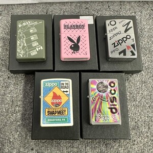 H040-NG8-159 ▲ Zippo ジッポー オイルライター 5点セット ノルマンディー プレイボーイウサギ ディスコ 他 喫煙具 5点火花あり