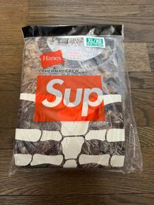 【新品】Supreme Hanes Bones Thermal Crew (1 Pack) / Camo / XL