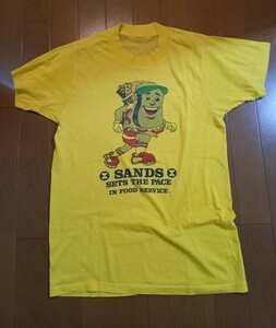 Tシャツ　古着　イラスト　キャラクター　Sサイズ　黄色　即発送