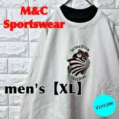 AA12【M&C Sportswear】刺繍スウェット【メンズXL】ホワイト