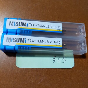 【同梱可】す65 未使用品 超硬テーパーエンドミル 深リブ用 TSC-TEM4LB 2-1-12 2本セット 鉄工 消耗品 ミスミ 超硬エンドミル