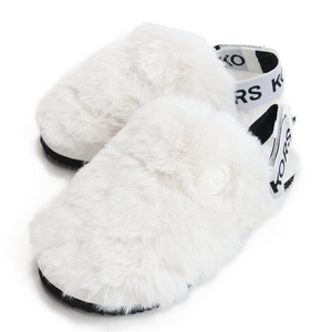 【新品未使用正規品】マイケルコース MICHAEL KORS サンダル 40R2ELFP1D 085 ELSIE Elsie Faux Fur Slipper OPTIC WHITE ホワイト系 26.0cm