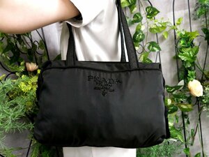 ●超美品●PRADA プラダ●ビーズロゴ●ポコノ ナイロン●ショルダー バッグ●黒●G金具●肩掛け●ヴィンテージ●B5 書類 かばん●Js47606