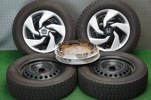 ホンダ　純正　フリード ハイブリッド　100/4H　15インチ 5.5J　ICE NAVI7　185/65R15　21年　スタッドレス　タイヤホイールセット　76