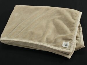 美品 UGG/アグ 大判無地ブランケット/Duffield ThrowⅡ定価1.6万 ベージュ rk421