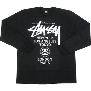 STUSSY ステューシー 24SS WORLD TOUR LS TEE Black ロンT 黒 Size 【L】 【新古品・未使用品】 20793138