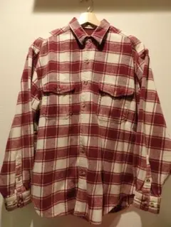 eddie bauer flannel shirt 長袖 チェックシャツ　レッド