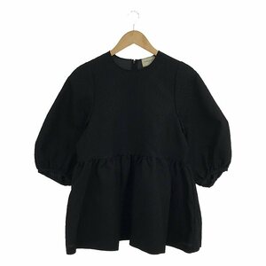 【美品】 UNITED ARROWS / ユナイテッドアローズ | AIRY ジャカード ペプラム ブラウス | 38 | ブラック | レディース