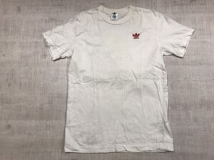 アディダス adidas デサント DESCENTE製 トレフォイル 三つ葉 ロゴ刺繍 スポーツ 半袖Tシャツ カットソー レディース 90-4 白