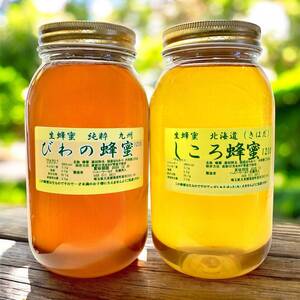 幻の蜂蜜2本 びわ蜜 しころ蜜 各1200g純粋生はちみつ 希少＆超希少 びわ蜜、しころ蜜2本セット 