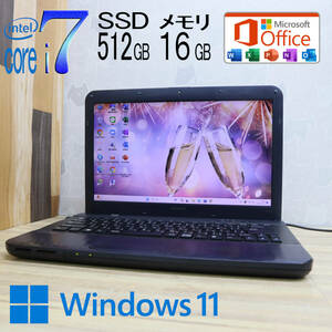 ★中古PC 最上級4コアi7！新品SSD512GB メモリ16GB★VPCEG2AJ Core i7-2630QM Webカメラ Win11 MS Office2019 Home&Business★P70849