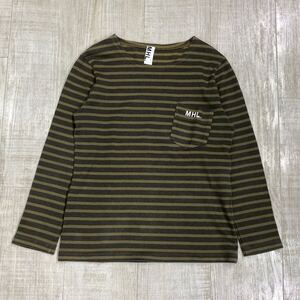 MHL Border L/S T-shirt エムエイチエル ボーダー ロング スリーブ バイカラー Tシャツ MARGARET HOWELL マーガレットハウエル SIZE 1 611