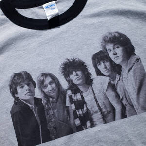 【未使用】L / GILDAN ギルダン プレミアム Rolling Stones ローリングストーンズ バンドTシャツ リンガーTシャツ グレー デッドストック