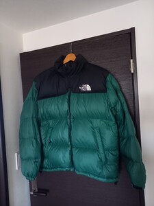 90s THE NORTH FACE ヌプシ　希少カラー　グリーン　×　ブラック　ビンテージ　ノースフェイス　ダウン　ジャケット　sizeL　OLD USA 