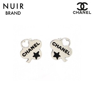 シャネル CHANEL ピアス クローバースター シルバー925ブラック ロック シルバー