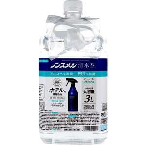 【まとめ買う】ノンスメル清水香 衣類・布製品・空間用消臭剤 ハーバルフレッシュの香り 詰替用 大容量 注ぎ口付 3L×12個セット