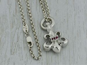 CHROME HEARTS/BS FLEUR CHARM/PAVE/PLATINUM/ROLL CHAIN/クロムハーツ/BSフレアチャーム