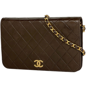 シャネル CHANEL マトラッセ シングルフラップ チェーン ショルダーバッグ ココマーク レザー A03568 レディース 【中古】