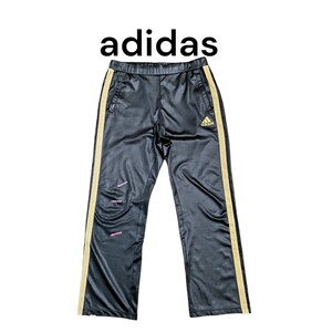 アディダス ジャージ パンツ【1円スタート】 adidas Ｌサイズ ブラック×ゴールド 