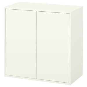 新品 IKEA キャビネット 扉2/棚板1付き, EKET エーケト ホワイト, 70x35x70 cm 送料￥750！