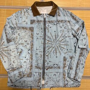 20aw sacai × Dr.Woo 再構築　JACKET Bandana ジャケット　水色　1 バンダナ　ペイズリー　Corduroy 