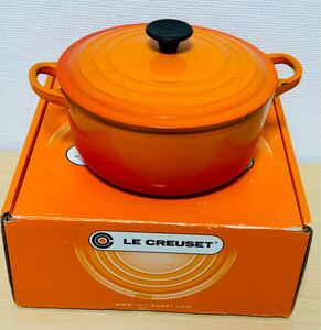 ル・クルーゼ(Le Creuset) 鋳物 ホーロー 鍋 両手鍋 鉄鍋 ココット・ロンド 24 cm オレンジ ガス IH オーブン 食洗器 対応