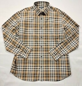 美品/希少カラー/XL◎BURBERRY LONDON バーバリー ロンドン シャツ 長袖 メンズ ノバチェック 茶色 ブラウン 日本製 三陽商会 LL ゆったり