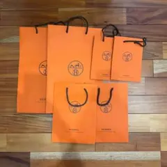 HERMES ショップ袋 オレンジ 複数サイズ