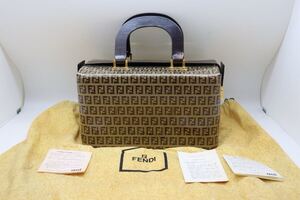 超希少/未使用保管品/フェンディ/FENDI/ズッカ柄/パテントレザーウィークエンド/ブラウン/ハンドバッグ/化粧ケース/ヴィンテージ/限定品