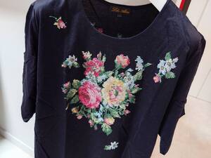 レイクアルスター　刺繍　Tシャツ　ラビアンローズ　L〜LL ブラック