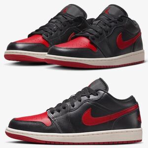 ★売切★NIKE AIR JORDAN1 LOW黒赤ブレッドwmnsUS12(29cm)新品国内正規品★ダンクジョーダンOG