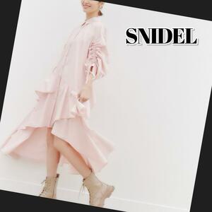 極美品 SNIDEL ボリュームイレヘムワンピース ロング シャツ ワンピース