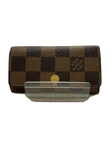 LOUIS VUITTON◆ミュルティクレ4_ダミエ・エベヌ_BRW/-/BRW/メンズ/N62631/ホツレ・内スレ有