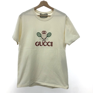 ◆GUCCI グッチ 半袖 カットソー サイズ:S◆ ホワイト メンズ CLUB MULTI TEE テニスロゴ 20ss トップス オフホワイト