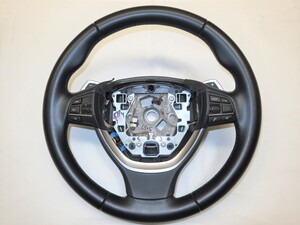 希少! パドルシフト付! F13 BMW 純正 革 ステアリング ハンドル スイッチ F01 F02 F07 F10 F11 管理番号（W-2326）