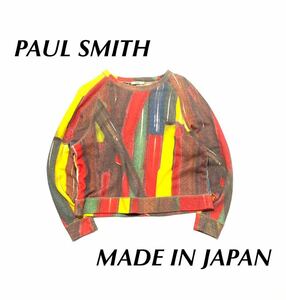 【日本製】ポールスミス PAUL SMITH プリントスウェット総柄 転写 長袖 トップス Made In japan Japanese Label