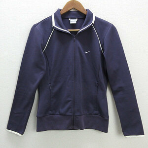 k■ナイキ/NIKE FIT THERMA 裏起毛 トラックジャケット/ジャージ【M】紫/LADIES■26【中古】