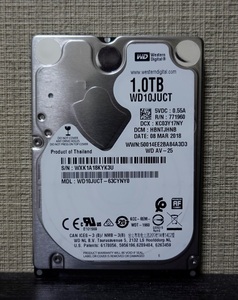 ■正常動作品・動作時間少■WesternDigital製2.5inch AVコマンド対応HDD 1TB WD10JUCT 