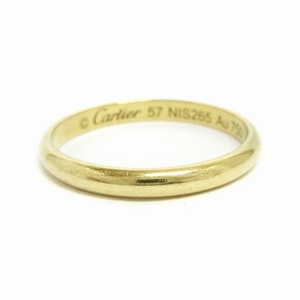 カルティエ Cartier ウェディングリング 指輪 甲丸 K18 NIS265 総重量2.4g イエローゴールド 57 17号相当 アクセサリー メンズ