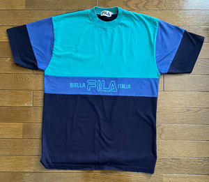 FILA フィラ 半袖 Tシャツ Lサイズ　紺　青緑