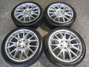 【RAYS HOMURA 2X7PLUS】18X7.5J+48 5/112　【225/40R18】ファルケン　FK510　2022年製　8分山　ゴルフ　A3　アウディS3　トゥーラン