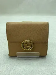 GUCCI 2つ折り財布 レザー ベージュ レディース 615525・1147