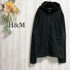 【H&M エイチアンドエム スポーツ】フルジップ パーカー/フーディ/指穴付き