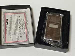 ビンテージ 木版貼付 両面加工 スリム ZIPPO 展示未使用品