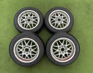 ◆希少！ RacingHartレーシングハート ◆15x6.5J+43/PCD:100/114.3/4穴◆4本.YOKOHAMA.195/55R15.